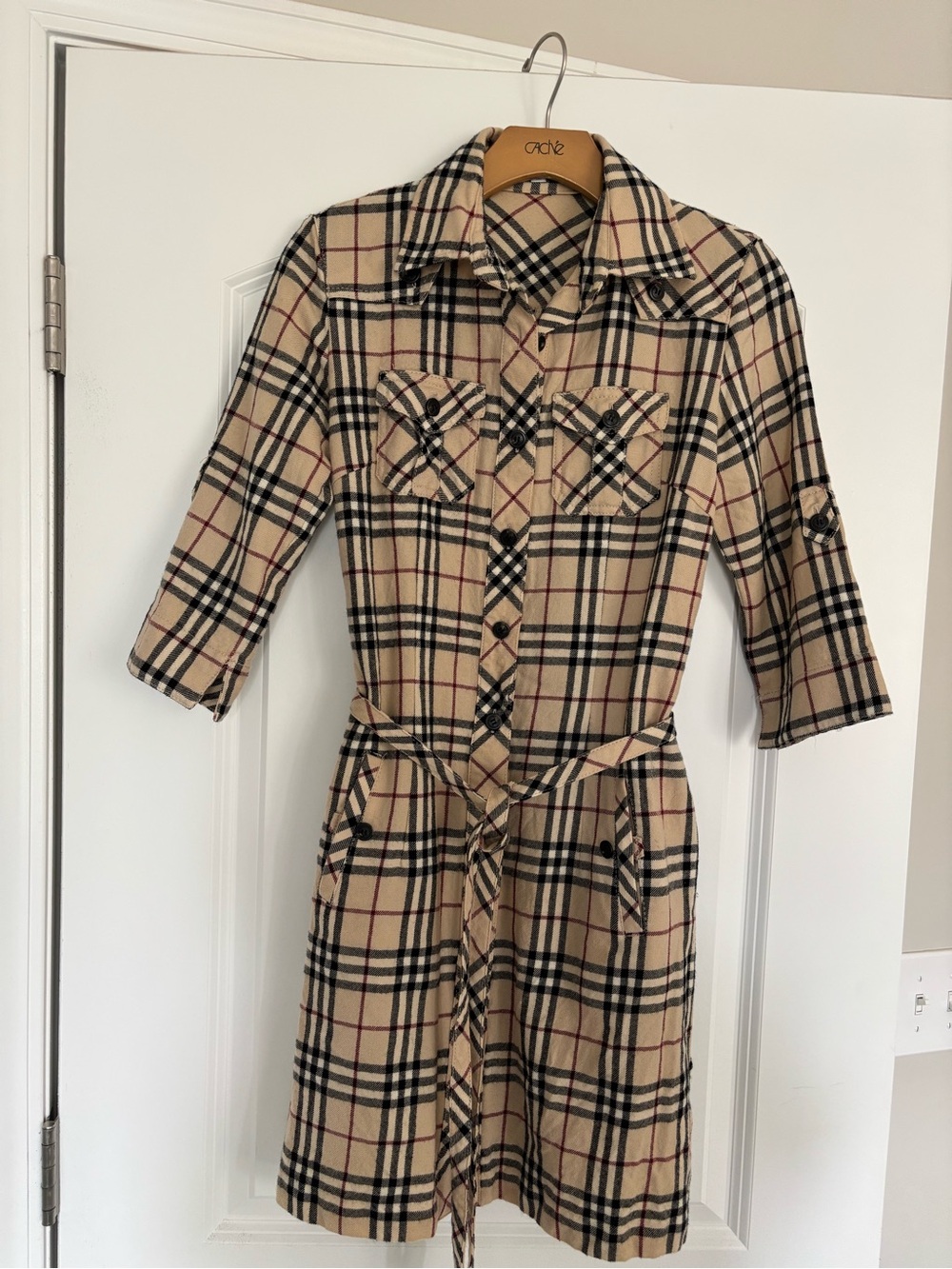 Burberry Beige, Black & Red Classic Checked Dress